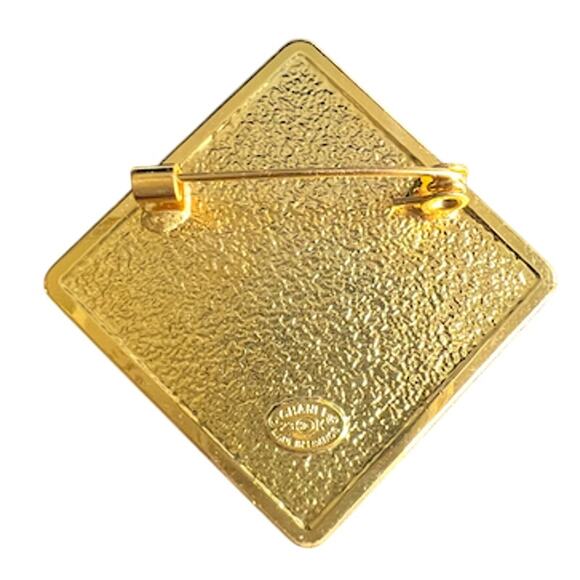 Chanel Gold and Black Square Badge Crystal CC Brooch Fall/Winter 2023 (CCXX015) - Picture 4 of 5